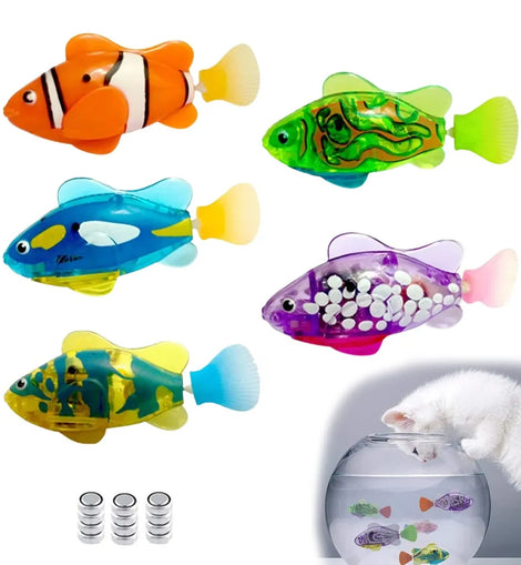 Cat Toy LED Inductive Interactive Swimming Robot Fish Toys Glowing Electric Fishs Stimulate Kitten Hunting Instinct Pet Products