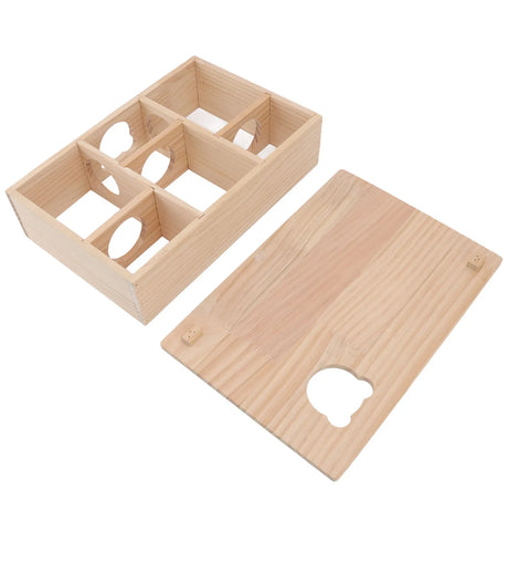 Hamster House Log Movable Roof Stable 6 Bedrooms Pet Hideout House for Hamsters Chinchillas Golden Bears Sleeping and Moving