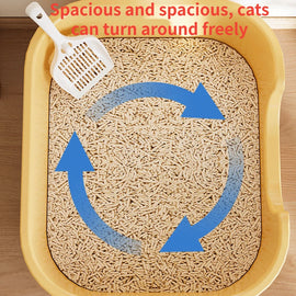 Cat Litter Box with Large Splash Proof Open Design and Free Shovel Suitable for Those Weighing Less Than 30 Pounds