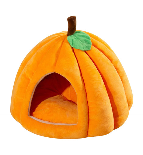 Halloween Themed Pet Pumpkin House Autumn And Winter Cat And Dog Semi-Enclosed Pet Bed Warm And Thick Cat And Dog Bed