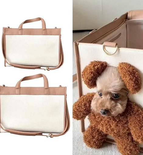 Dog Carry Bag PU Leather Dog Carriers Multifunctional Outdoor Cat Bags Puppy Breathable Carrying Pouch For Bunny