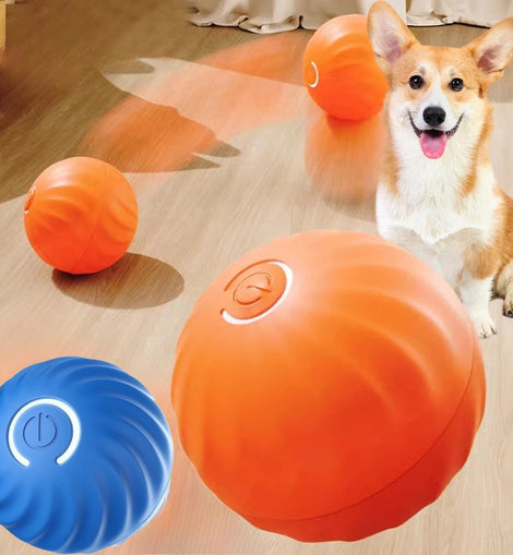 Pet Toy Ball Automatic Moving Dog Toy Ball Smart USB Jumping Rotating Interactive Dog Chew Toy Ball for Puppy Ball Toy