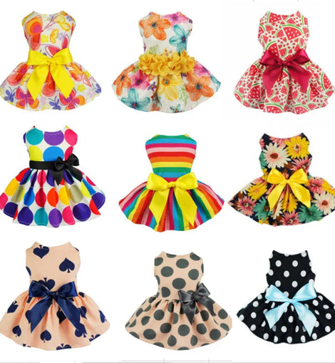 Pet Dress For Dogs Cats Cozy Summer Puppy Skirt Pet Dress Sundress Princess Party Small Dog Skirt Outfit Dog Clothes