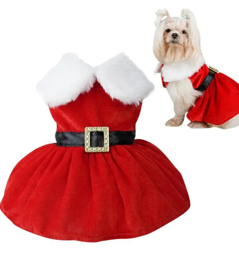 Santa Claus Suit For Dogs Dog Cat Christmas Costume Funny Pet Cosplay Clothes Gold Velvet Fabric Dog Costume Suit Puppy