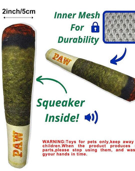 Funny Interactive Dog Toys - Cigar Design Plush Squeaky Pet Toys Grinding Teeth Creative Chew Toy For Small Medium Dog