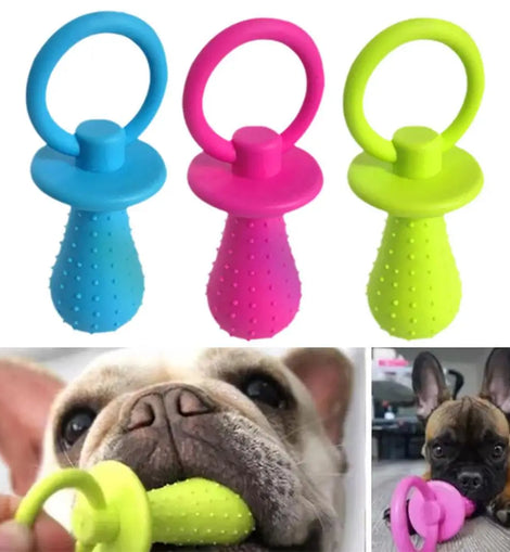 Pet Rubber Pacifier Dog Toy Interactive Rubber Soother Pet Dog Cat Puppy Elasticity Teeth Dog Chew Toys Tooth Cleaning Toy