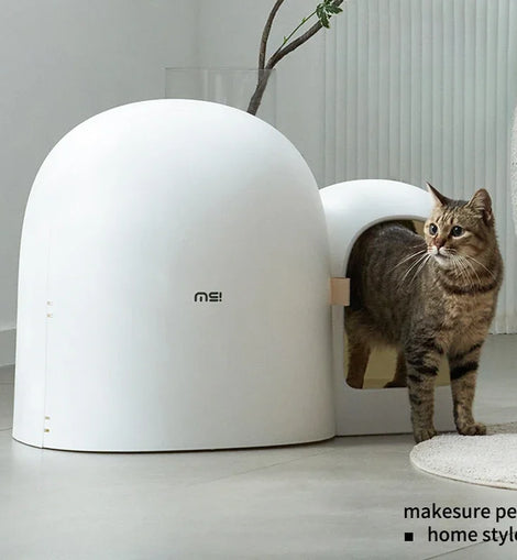 Fully Enclosed Extra Large Cat Litter Box Anti-odor Cat Toilet Simple Style Cat Litter Box Pet Supplies Eco-friendly Material