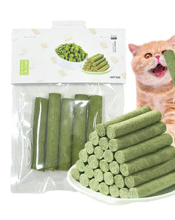 5Pcs Cat Grass Sticks Pet Edible Snacks Teeth Grinding Stick Cat Mild Cleaning Teething Sticks Hairball Removal Teeth Cleaning