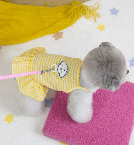 Pet Vest Cute Pet Plaid Camisole Dress Soft Thin Design Dog Princess Dress Breathable Cat Skirt Autumn