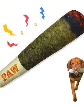 Funny Interactive Dog Toys - Cigar Design Plush Squeaky Pet Toys Grinding Teeth Creative Chew Toy For Small Medium Dog