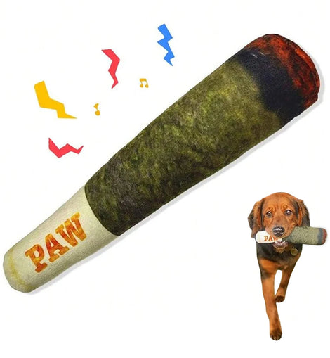 Funny Interactive Dog Toys - Cigar Design Plush Squeaky Pet Toys Grinding Teeth Creative Chew Toy For Small Medium Dog