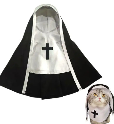 Nun Costume For Dog Halloween Dog Costume Funny Cosplay Nun Costume Sister Habit Pet Cloth Dress Up Pet Costume For Small Cats &