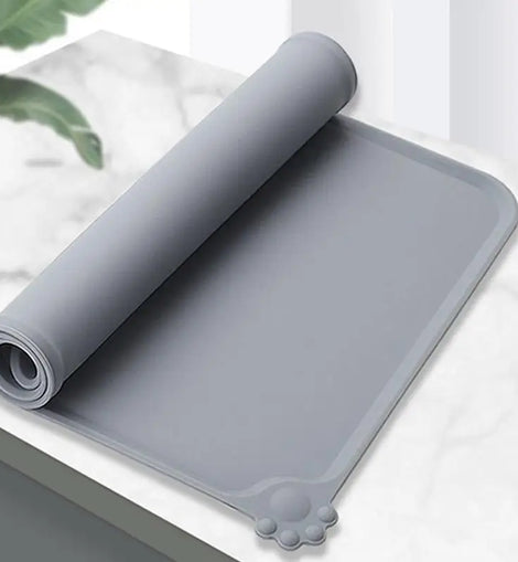 Pet Supplies Silicone Dog Bowl Mat with High Lips Non-Stick Waterproof Food Feeding Pad Puppy Feeder Tray Water Cushion Placemat