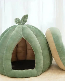 Cat Beds Thickened Enclosed Pet Cat House Bed Pumpkin Cat Hideaway Winter Supplies For Kittens Small Dogs Pets