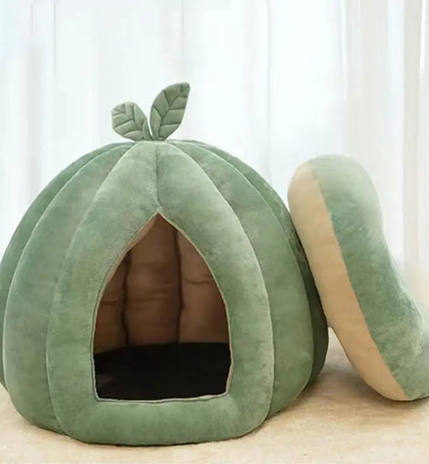 Cat Beds Thickened Enclosed Pet Cat House Bed Pumpkin Cat Hideaway Winter Supplies For Kittens Small Dogs Pets