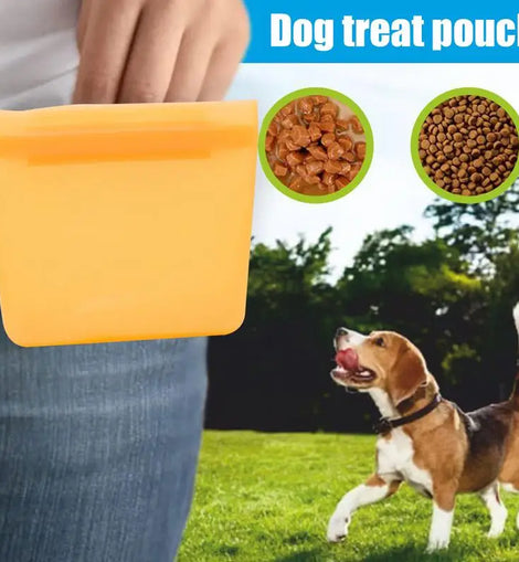 Silicone Dog Treat Pouch With Easy Closure Outside Training Pet Treat Bag Moisture-proof Dog Treat Holder For Dogs Training