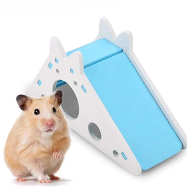 1PC Colorful Pet Hamster House with Stair and Slides Home DIY Hideout Toys Living for Squirrels Gerbils Hamsters Small Animals