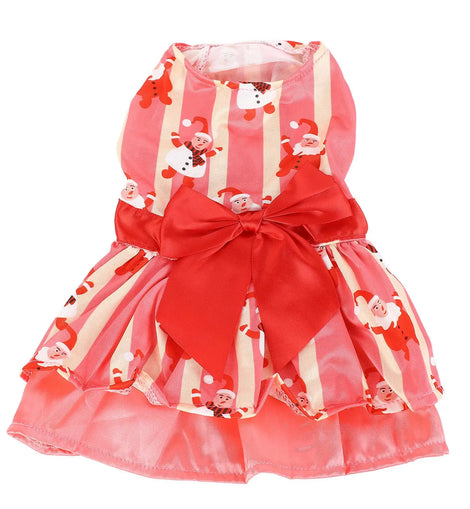 Festive Pet Christmas Dress - Soft Lightweight Puppy Outfit with Santa Design, Easy-Care for Holiday Celebrations