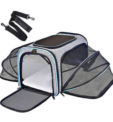 Pet bag Out carrying bag can be extended cat bag Large capacity Two small pets out carrying cat backpack