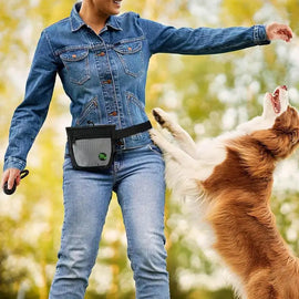 Dog Treat Pouch Magnetic Closure Puppy Training Waist Bag Puppies Goodie Treat Pouch With Waist Belt For Behavior Aids