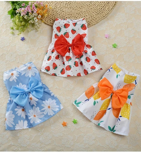 Pet Dress,Soft & Sleeveless Floral Outfit for Cats and Dogs, Perfect for Daily Wear & Special Occasions,Dog skirts