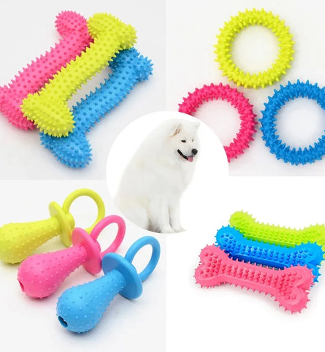 Pet Toys for Small Dogs Rubber Resistance To Bite Dog Toy Teeth Cleaning Chew Training Toys Pet Supplies Puppy Dogs