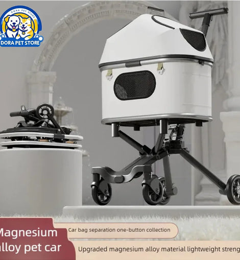 New pet stroller for outdoor use, lightweight and foldable, suitable for medium-sized and small dog and cat households. Outdoor