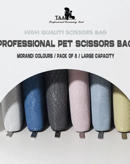 TAA Scissors Bag Pet Scissors Combs Bag Genuine Leather Lining PU Professional Tool Pack Colorful Morandi Pouch Pet Accessories