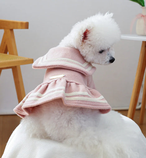 Pet Dress, Dog Cat Fur Coat, Autumn and Winter Warm Princess Dress Cute Thick Dress Dog Dresses for Small Dogs Puppy