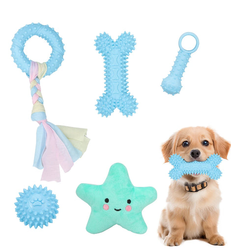 5-pack pet toys plush dog toys teething pet toys