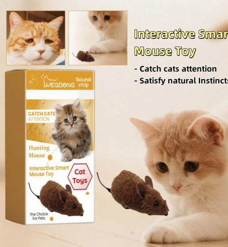 Pet Interactive Mouse Toy Plush Simulation Sound-Making Cat  Boredom Relief Amusement Chew Toy Safe Durable Small Size Realistic