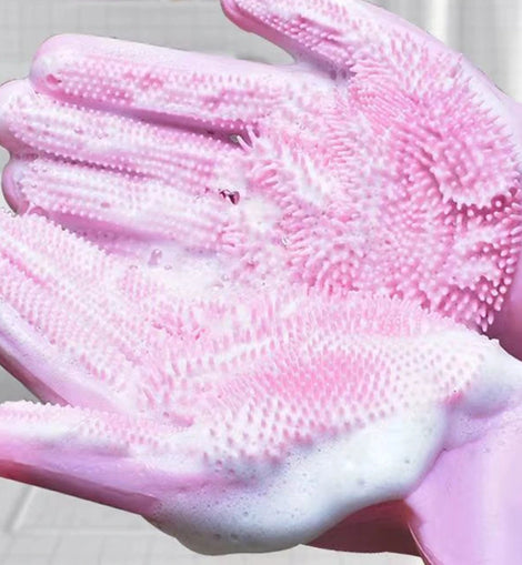 Pet Grooming Bathing Gloves Dog Cat Bathing Shampoo Massaging Cleaning Cleanner Sponge Silicon Hair Removal Glove