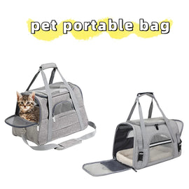 1 Foldable Pet Tote Bag - Portable, Breathable, Large Capacity, Handheld/Horizontal/Car Seat, Suitable for Cats and Puppies, Ful