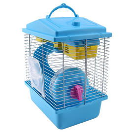 2X Pet Cage Hamster Cottage With Transparent Skylight Double Layer House For Hamster Golden Hamster Pet Blue-AT64
