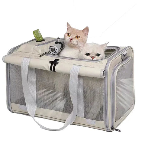 Pet Bag Portable Bag for Outings Foldable Car Shoulder Portable Cat Bag Large Capacity Two Cat Outing Bag