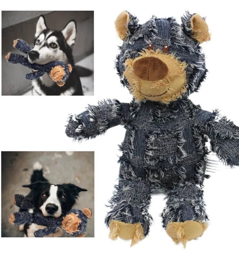Pet Teddy Bear Soundmaking Toy Plush Interactive Dog Toys Grinding Cleaning Teeth Anti Bite Abreact Plaything Bear Pets Supplies