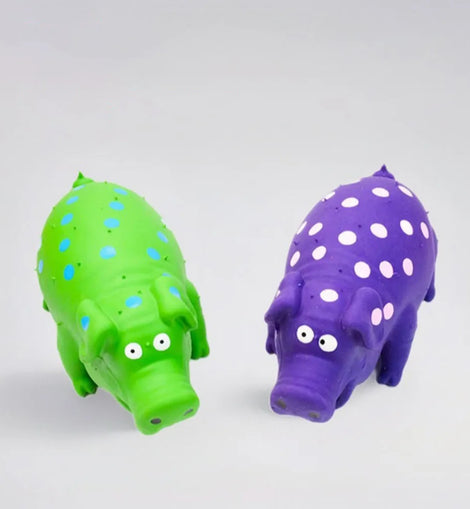 Pet Latex Pig Toy - Squeaky, Spotted, Durable Chew & Molar Toy for Dogs, Pet Puzzle Supplies