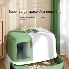 Cat Litter Box Fully Enclosed Oversized Hallway Supply Tray Oversized Long Aisle Drawer Pet Toilet Furniture Supplies
