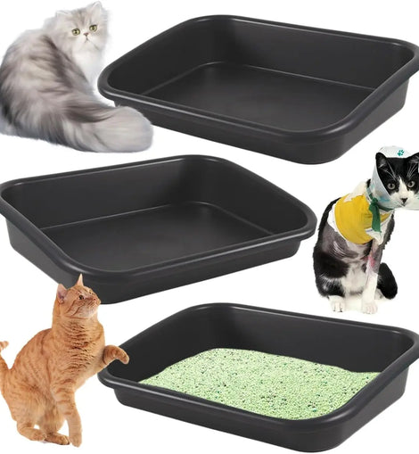 Premium litter box, oversized pet litter box Low entry open litter box, suitable for weak, elderly kittens, easy to clean