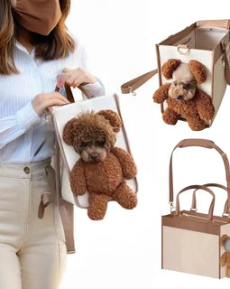 Pet Carrier Handbag Tote with Leash Clip And Peek Window for Small Dogs Or Cats Travel Shoulder Bag Suitable for Bichon Poodle