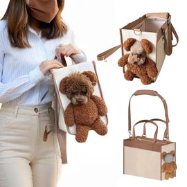 Pet Carrier Handbag Tote with Leash Clip And Peek Window for Small Dogs Or Cats Travel Shoulder Bag Suitable for Bichon Poodle