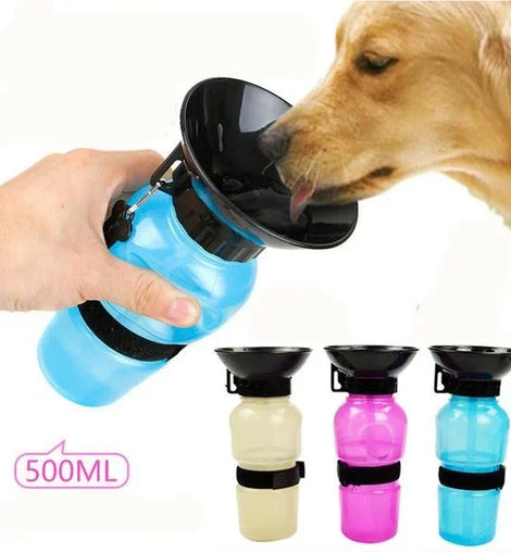 500ml Outdoor Portable Pet Dog Water Bottle Extrusion Large Dog Travel Water Cup Drinking Water Feeder Bowl for Dog Cat