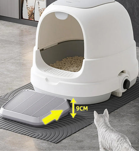 Litter Box Step Cat Litter Catcher Ramp Box Double Layer Elevated Tray With Filter Function Non-Slip Trapper Easy Cleaning tool