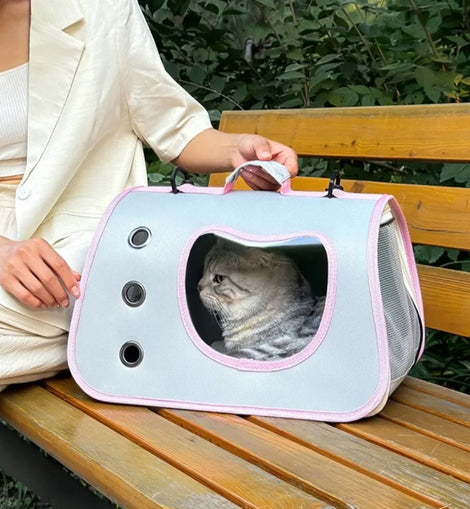 Portable Pet Cat Bag Carrier Foldable Cat Bag Breathable Shoulder Bag For Small Dogs Cats Pet Cat Dog Outing Bag Carrying Bag