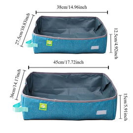 Semi Enclosed Cat Litter Box, Foldable, Portable, Waterproof, Oxford Cloth, Open Cat Toilet  Cat Litter Box Pet Supplies & Pet