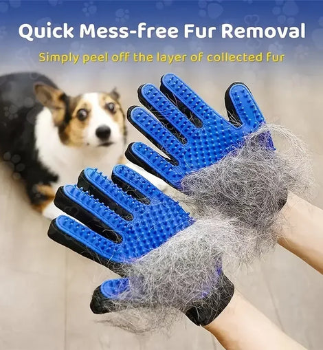 Pet Grooming Gloves Cat Brushes for Gentle Shedding Efficient Pets Hair Remover Mittens - Dog Washing Gloves Cats & Horses