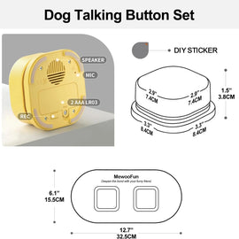 Mewoofun Voice Recording Button Pet Toys Dog Buttons for Communication Pet Training Buzzer Recordable Talking Button with Mat